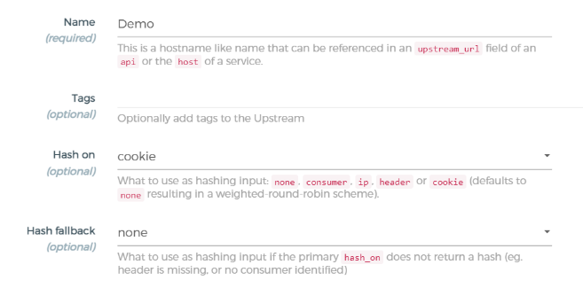 Kong Upstream Configuration